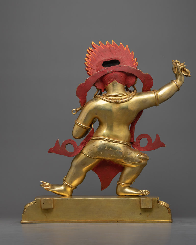 Vajrapani Sculpture in 24K Gold | Guardian of Spiritual Strength