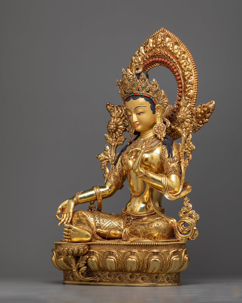 20" perfect-sized-green-tara-statue