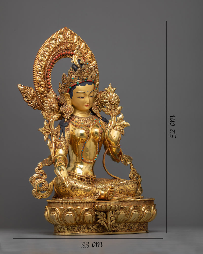 20" perfect-sized-green-tara-statue