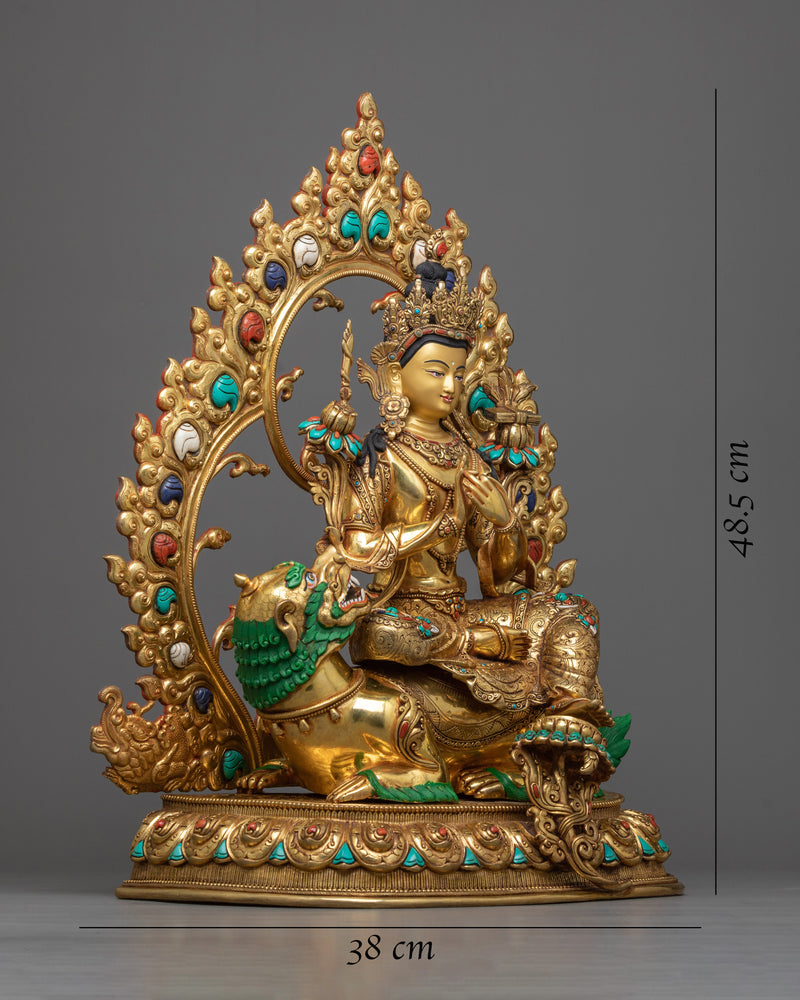 manjushri-on-lion-sculpture