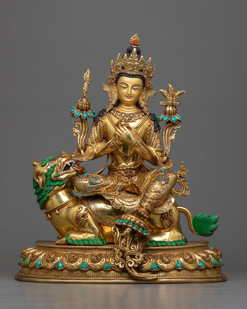 manjushri-on-lion-sculpture