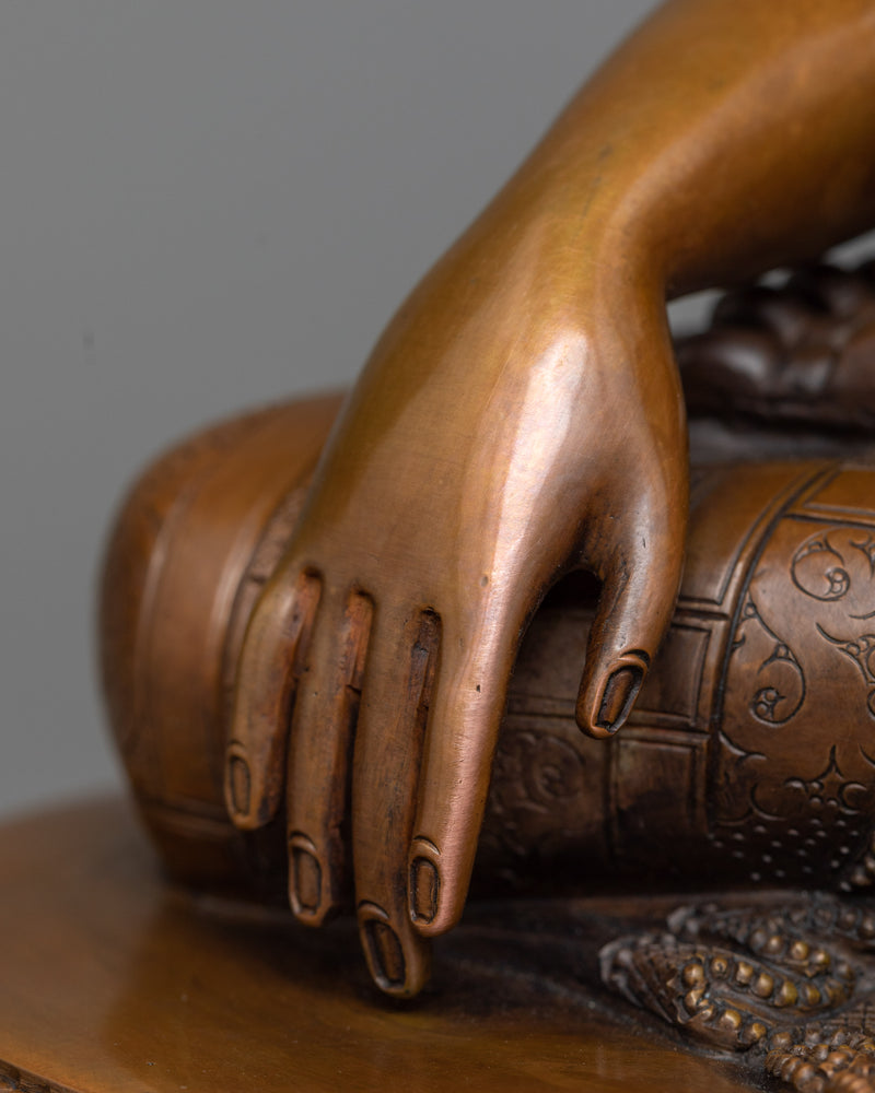 Serene Shakyamuni Buddha Statue for Home | Oxidized Copper Elegance