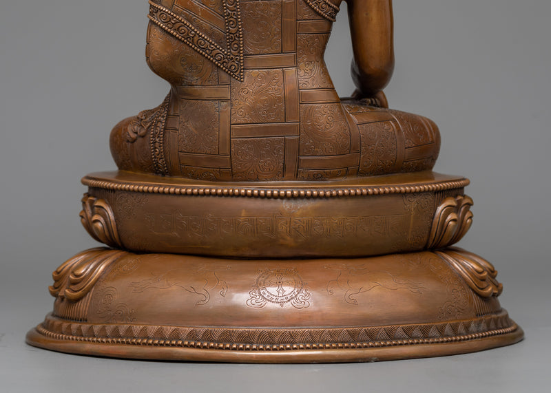 Serene Shakyamuni Buddha Statue for Home | Oxidized Copper Elegance