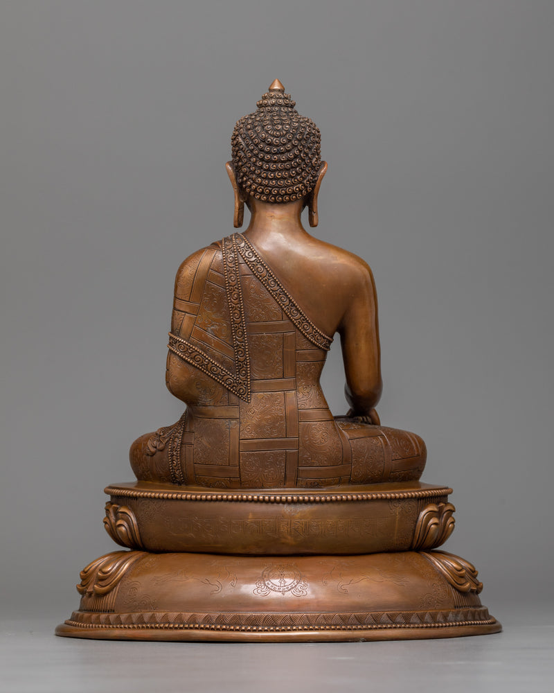 Serene Shakyamuni Buddha Statue for Home | Oxidized Copper Elegance