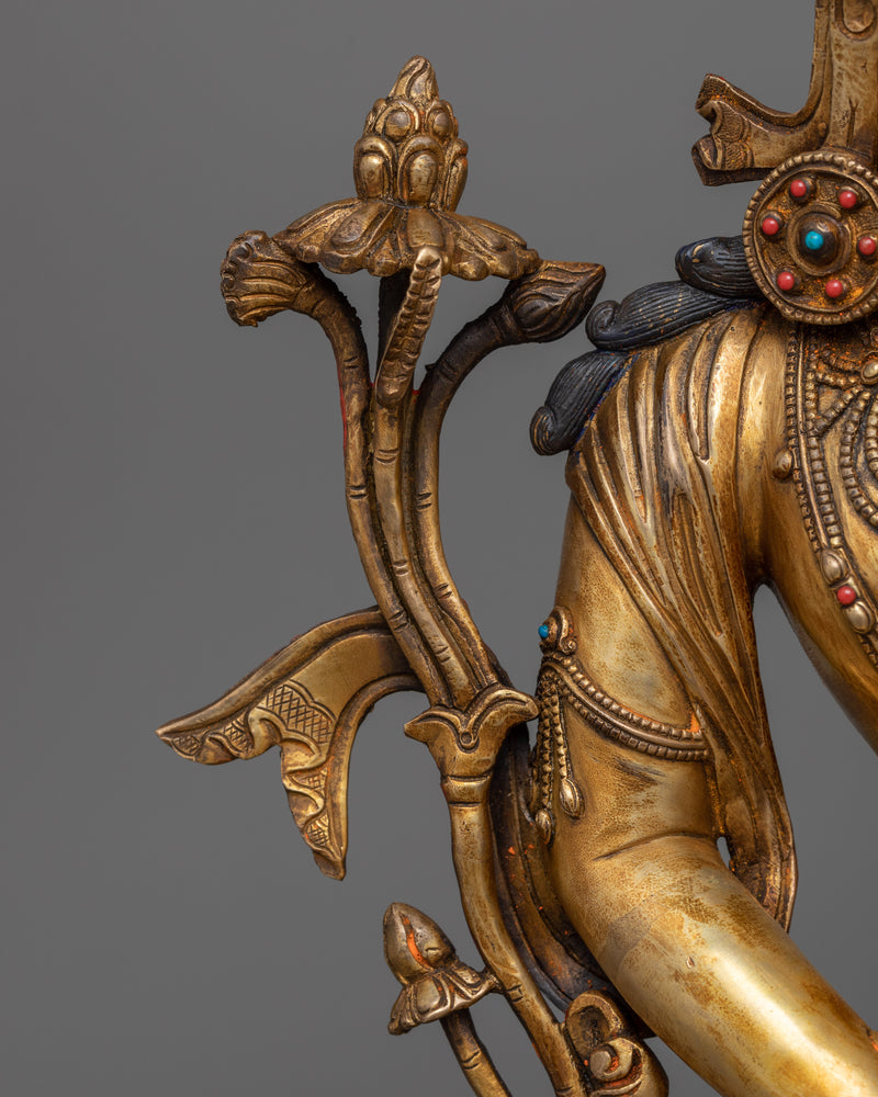 Two-Arm Chenrezig Artwork in 24K Gold | A Portrait of Serene Compassion