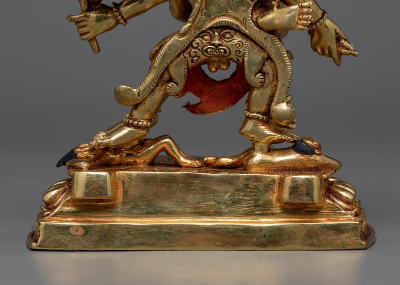 Vajrakilaya Statue in Triple-Layered 24K Gold | A Potent Tantric Symbol