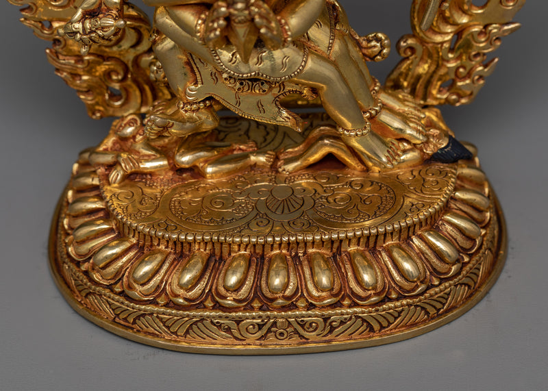 Vajrakilaya Statue in Triple-Layered 24K Gold | A Potent Tantric Symbol