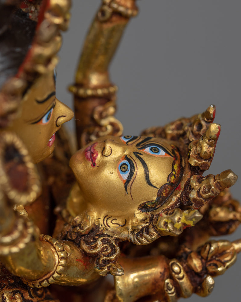 Chakrasamvara Gilt Statue | Emblem of Union and Enlightenment