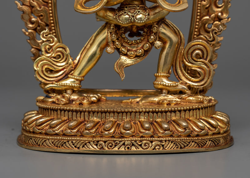 Samvara Statue in Triple-Layered 24K Gold | A Tantric Masterpiece of Spiritual Transformation