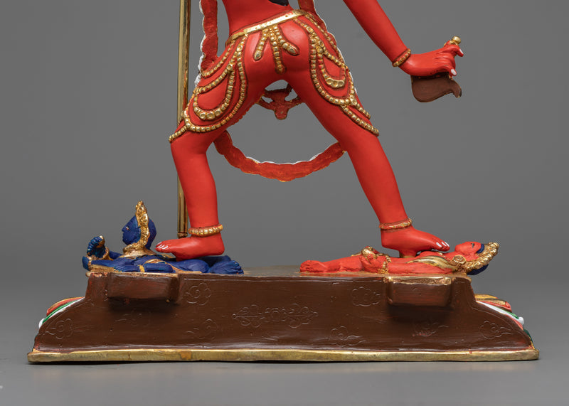 Red Vajrayogini Statue in 24K Gold | A Symbol of Fierce Feminine Wisdom