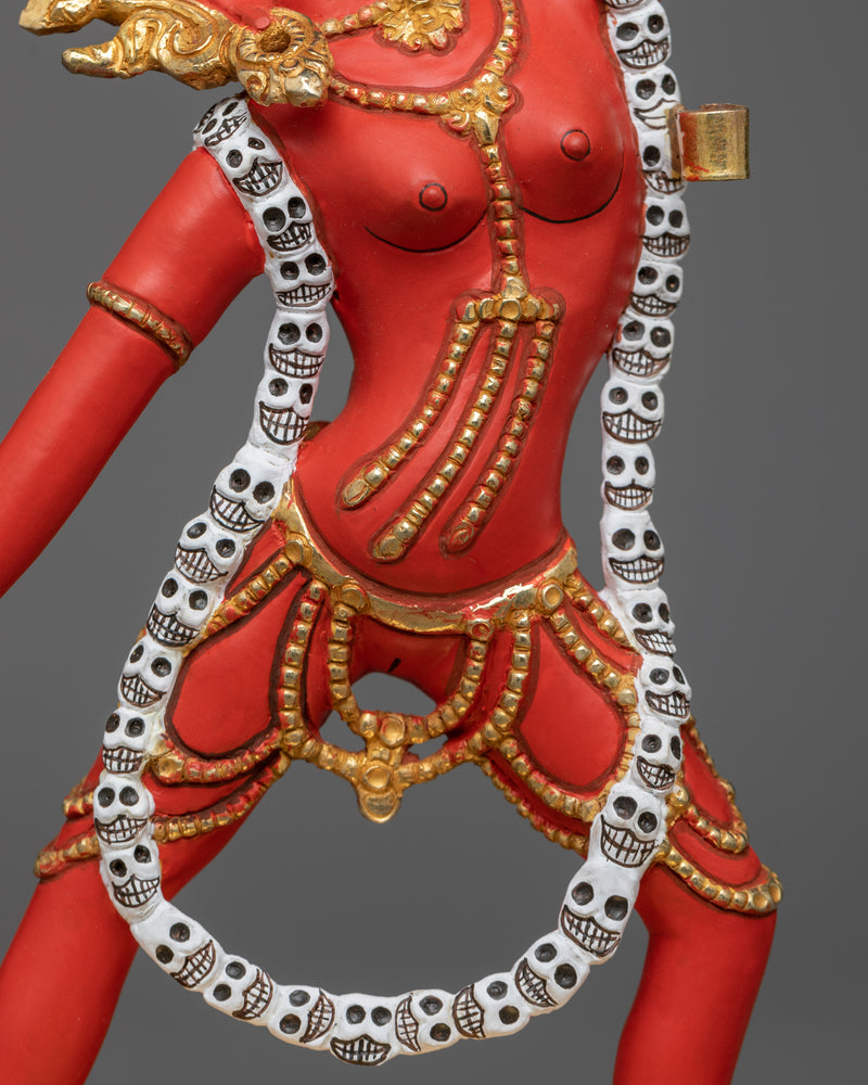 Red Vajrayogini Statue in 24K Gold | A Symbol of Fierce Feminine Wisdom