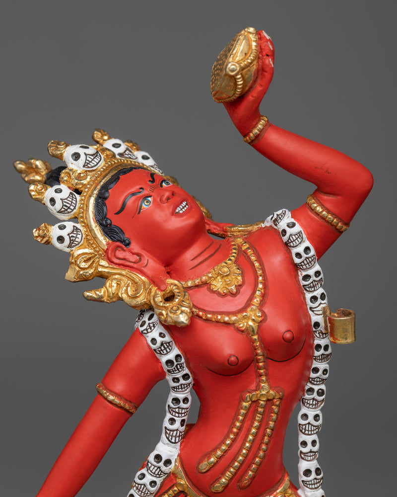 Red Vajrayogini Statue in 24K Gold | A Symbol of Fierce Feminine Wisdom