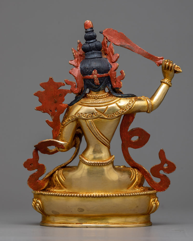 Manjushri Bodhi Statue in 24K Gold | A Beacon of Wisdom and Understanding