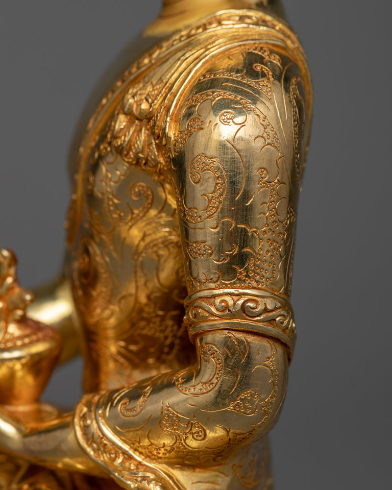 Medicine Master Buddha Statue in 24K Gold | A Symbol of Healing and Wellbeing