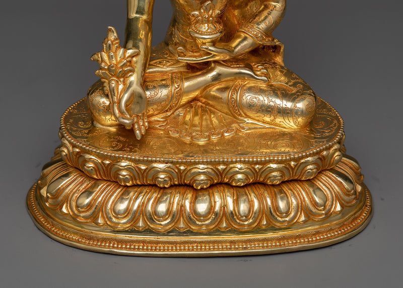 Medicine Master Buddha Statue in 24K Gold | A Symbol of Healing and Wellbeing