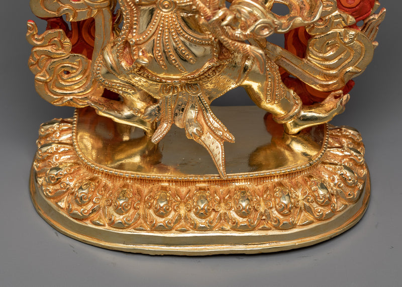 Vajrapani Hum Phat Statue in 24K Gold | A Symbol of Spiritual Power and Determination