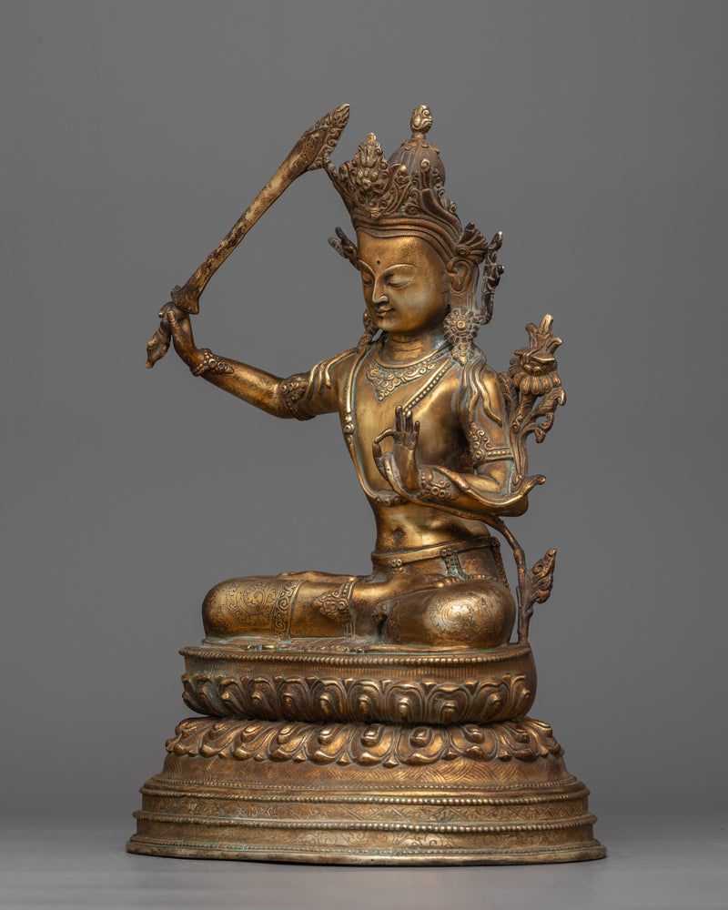 manjushri-antique finished statue