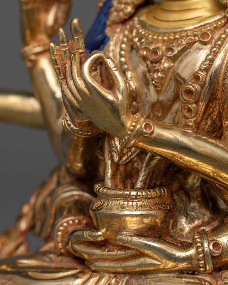 Manjushri Namasamgiti Statue in 24K Gold | A Celebration of Wisdom and Eloquence