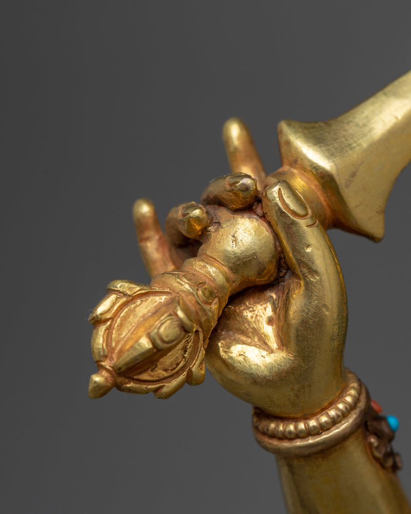 Manju Shri Statue in 24K Gold | A Representation of Wisdom and Insight