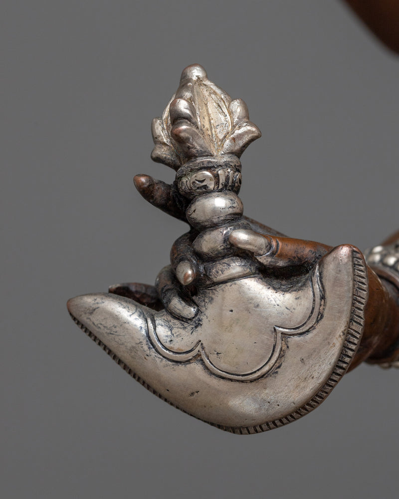 Yamantaka (Kala rupa) with Consort Sculpture in Silver | A Symbol of Ultimate Transformation