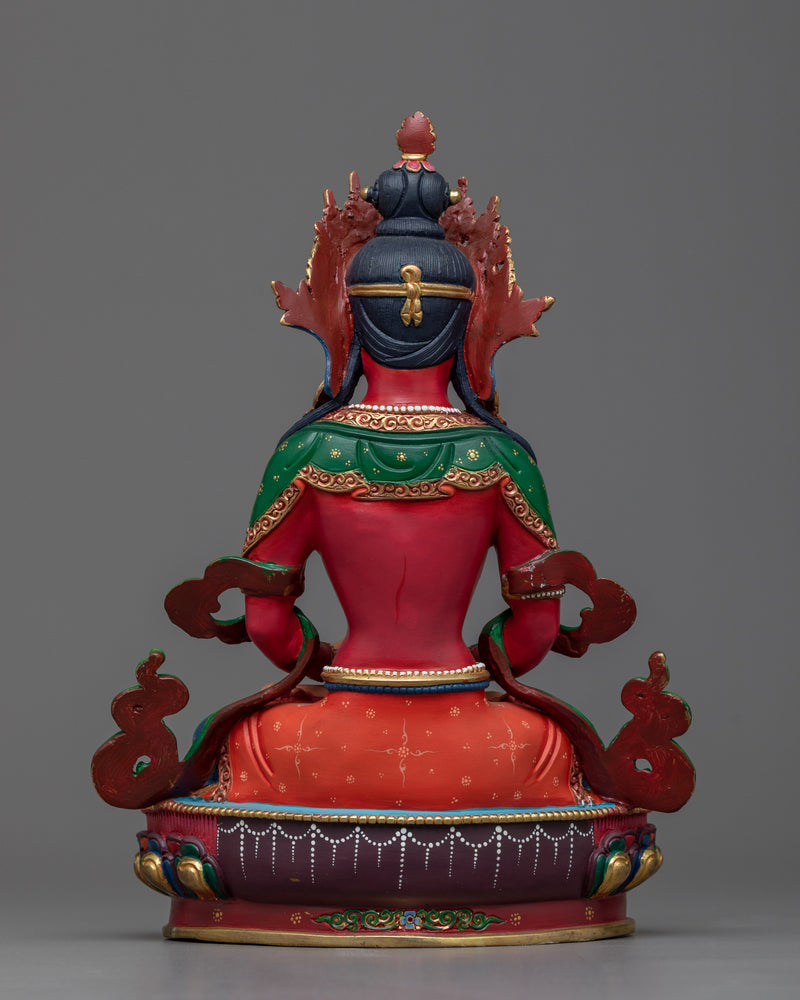 Amitayus Buddha Lotus Family Sculpture | A Beacon of Longevity and Wisdom