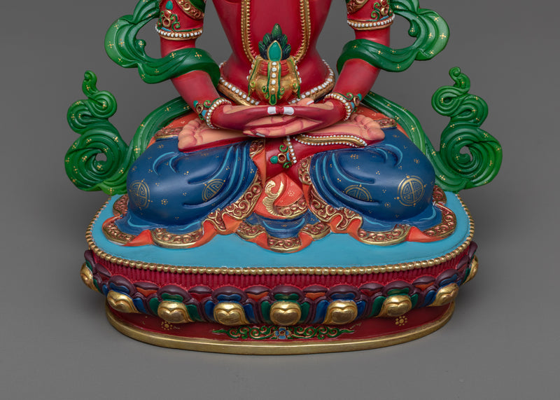 Amitayus Buddha Lotus Family Sculpture | A Beacon of Longevity and Wisdom