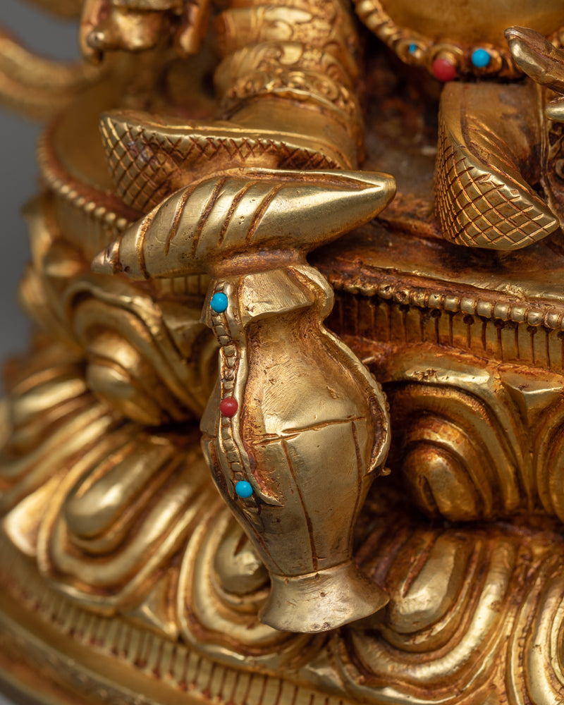 Shanglon Dorje Dudul Statue in 24K Gold | A Symbol of Fearless Energy and Protection