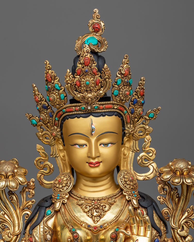 white-tara-gilt statue