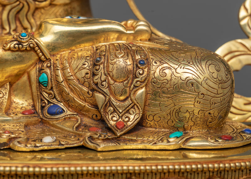 White Tara Gilt Statue in Triple-Layered 24K Gold | A Symbol of Healing and Compassion