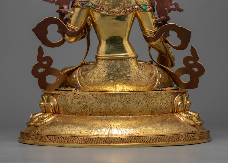 White Tara Gilt Statue in Triple-Layered 24K Gold | A Symbol of Healing and Compassion