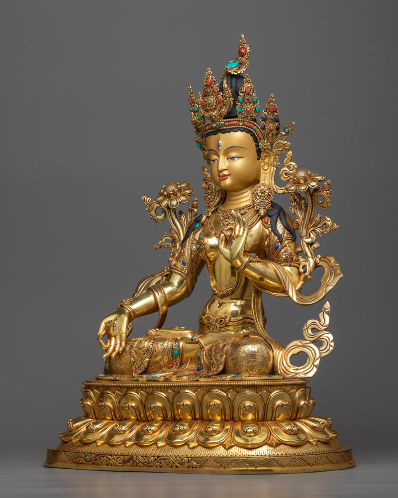 white-tara-gilt statue