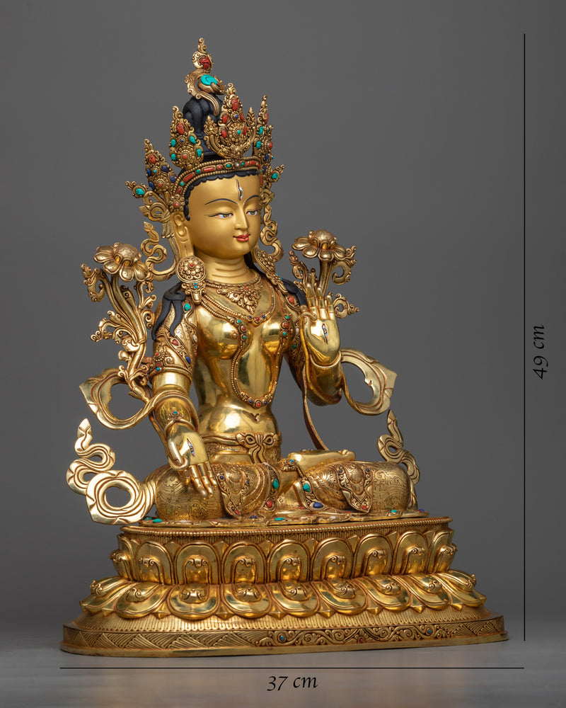 white-tara-gilt statue