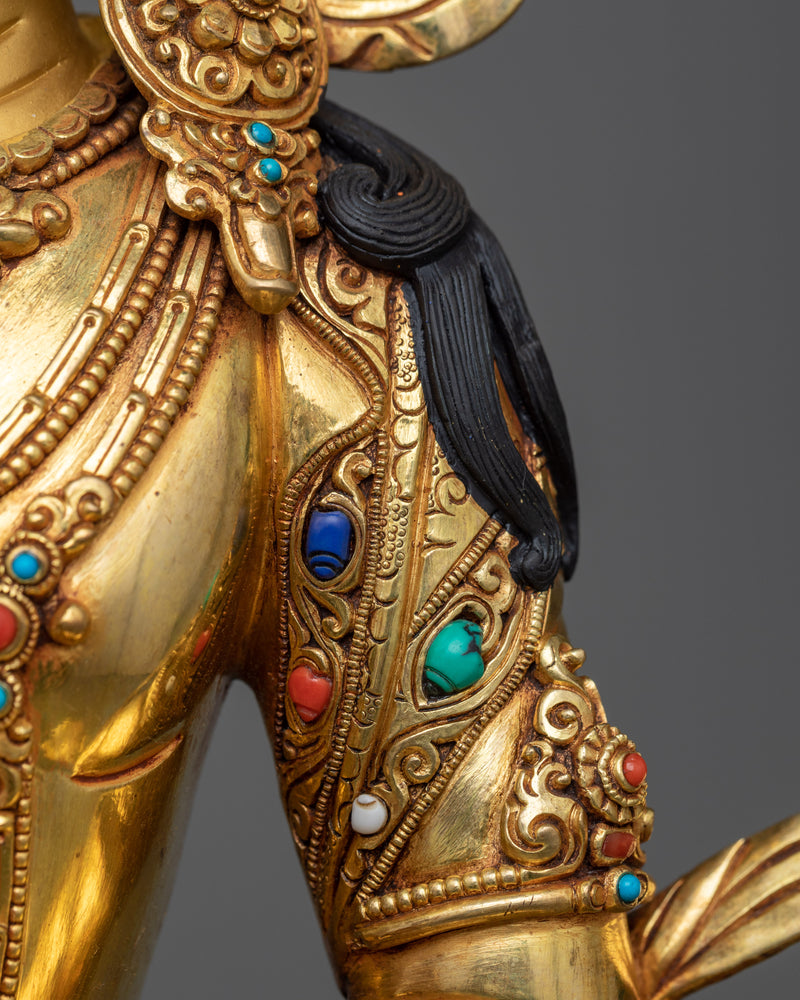 Amitayus Gilt Statue in Triple-Layered 24K Gold | An Icon of Longevity and Spiritual Insight