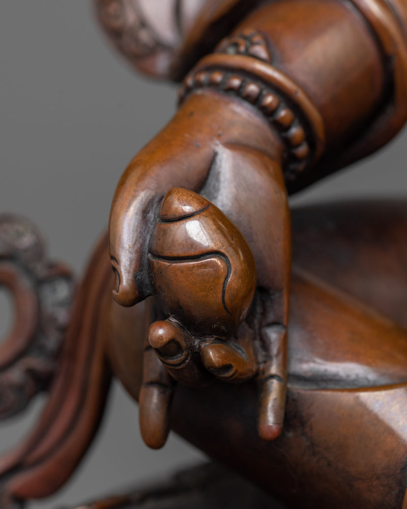 Dzambhala Chocolate Oxidized Copper Statue | A Symbol of Prosperity