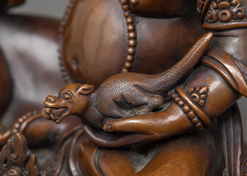 Dzambhala Chocolate Oxidized Copper Statue | A Symbol of Prosperity