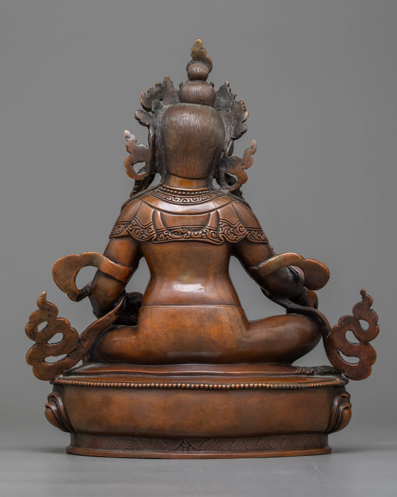 Dzambhala Chocolate Oxidized Copper Statue | A Symbol of Prosperity