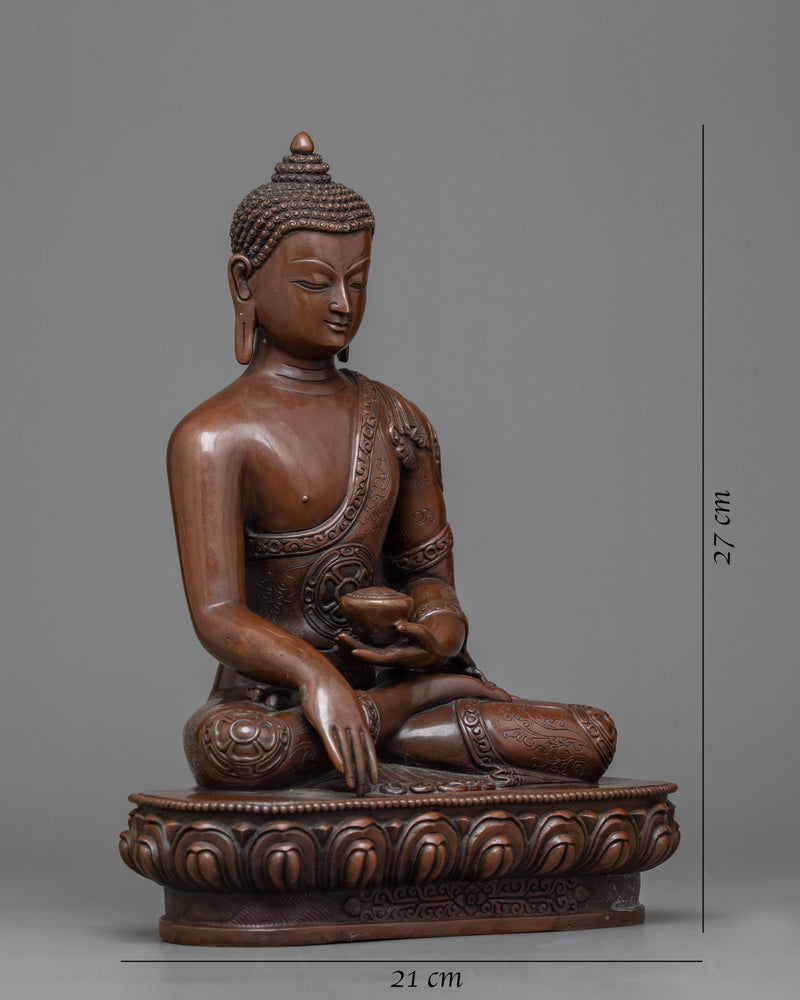 shakyamuni-buddha-oxidized copper statue