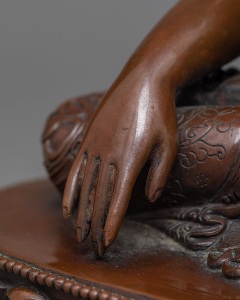 Shakyamuni Buddha Oxidized Copper Statue | Serenity in Art | Himalayan Artwork