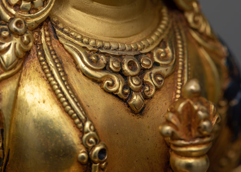 Purification Deity Vajrasattva Sculpture | The Essence of Purity in Gold Gilded Copper