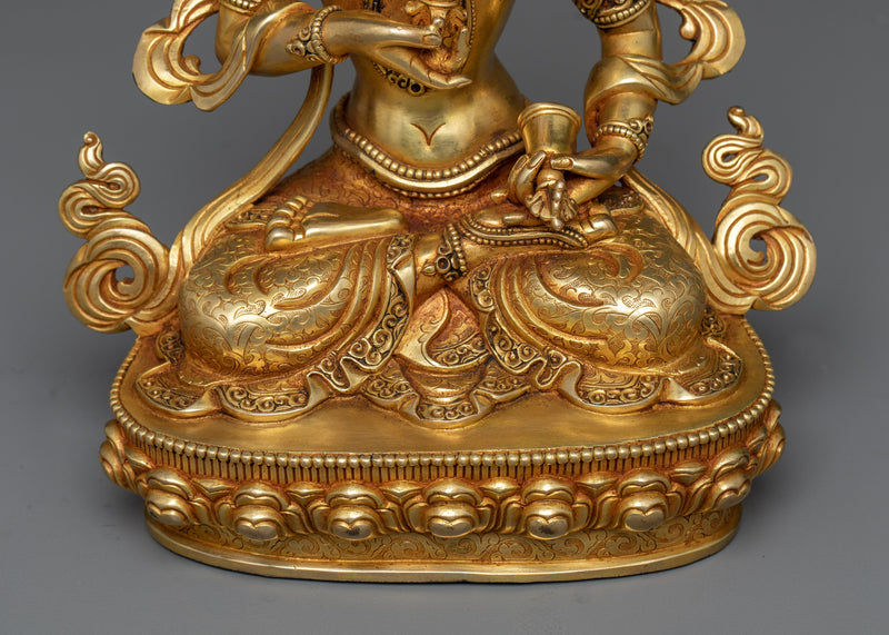 Purification Deity Vajrasattva Sculpture | The Essence of Purity in Gold Gilded Copper