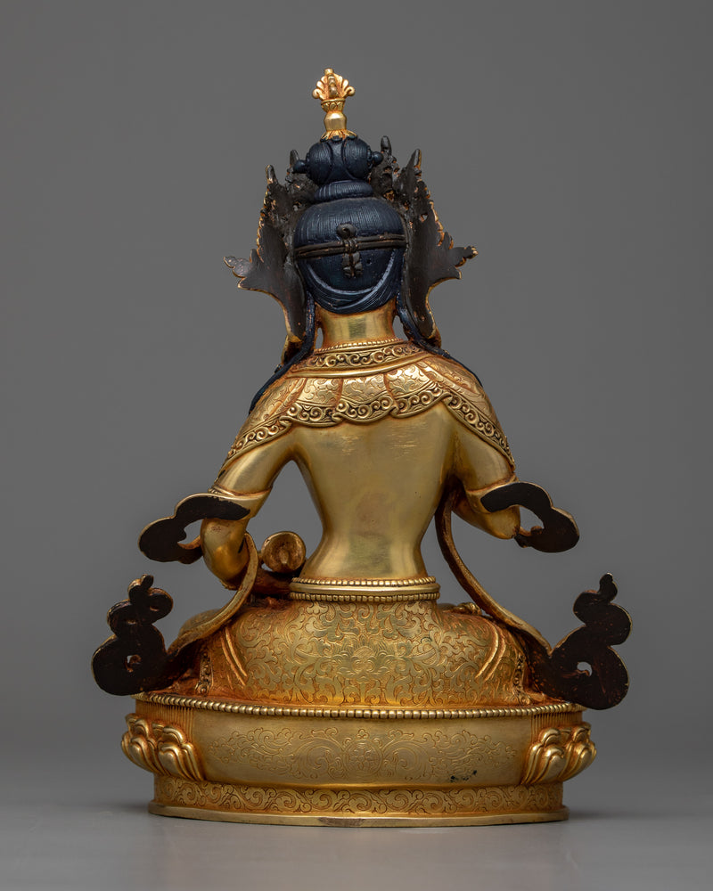 Purification Deity Vajrasattva Sculpture | The Essence of Purity in Gold Gilded Copper