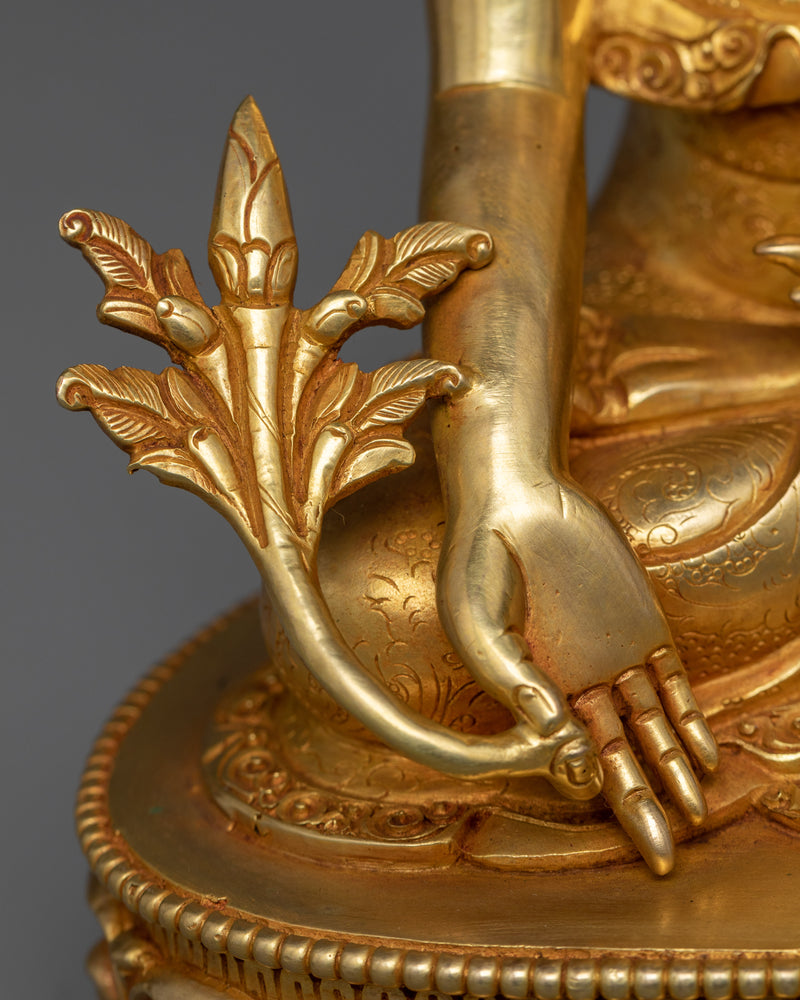 9-Inch Medicine Buddha Statue | Traditionally 24K Gold Gilded