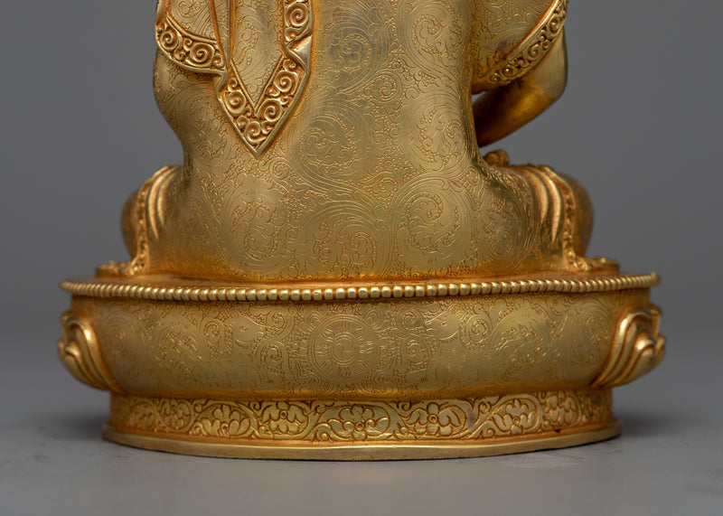 9-Inch Three-Buddha Set | 24K Gold Gilding | Traditional Himalayan Artwork