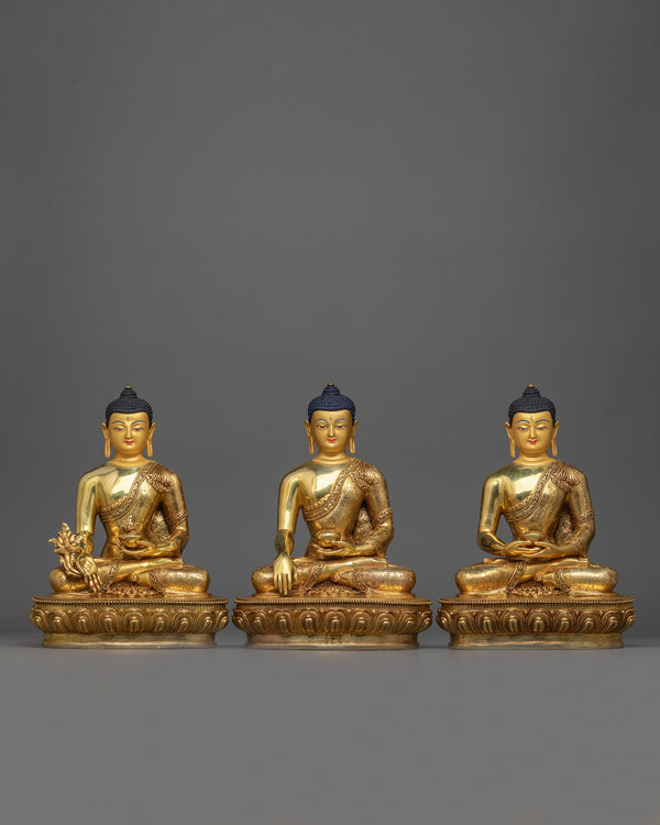 Bhaisajyaguru, Shakyamuni Buddha and Amitabha Buddha Statue Set 