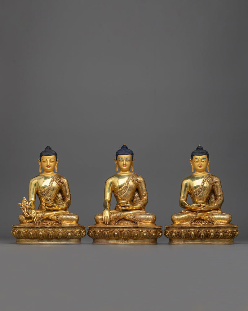 Bhaisajyaguru, Shakyamuni Buddha and Amitabha Buddha Statue Set 