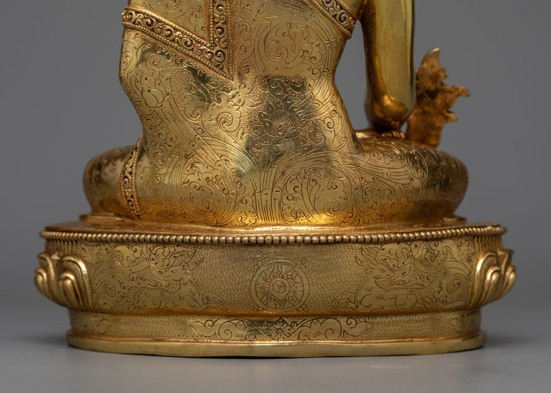 Buddha of Medicine Bhaisajyaguru Statue | Gleaming 24K Gold Gilded