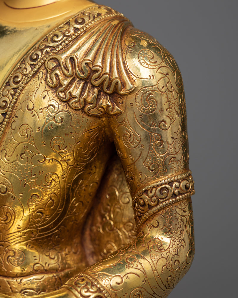 Buddha of Medicine Bhaisajyaguru Statue | Gleaming 24K Gold Gilded