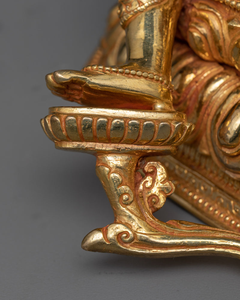 Arya Green Tara Sculpture in 24K Gold | A Beacon of Compassion