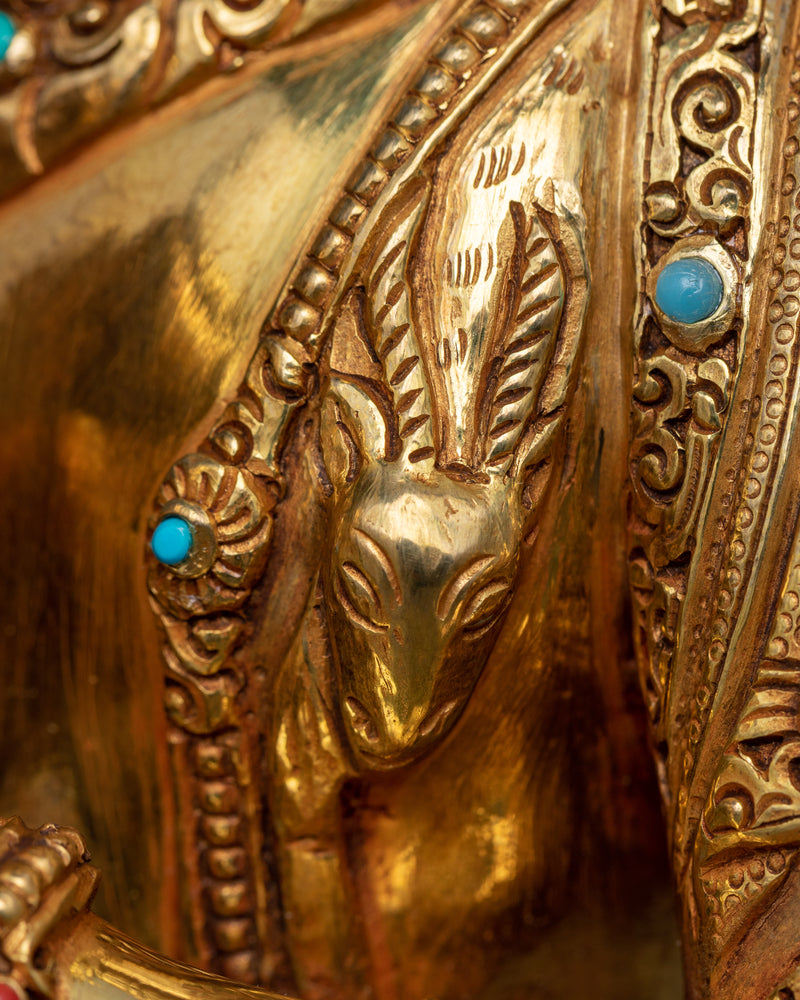 Bodhisattva of Compassion Chenrezig Statue | Embodiment of Compassion in 24K Gold