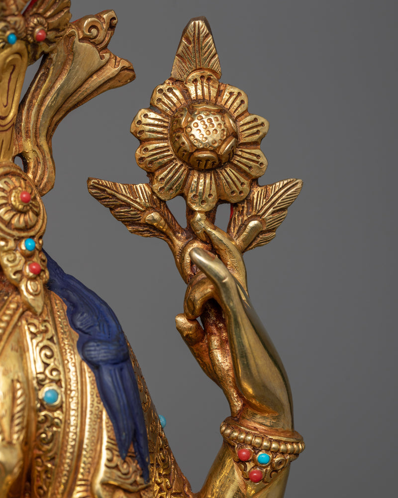 Bodhisattva of Compassion Chenrezig Statue | Embodiment of Compassion in 24K Gold